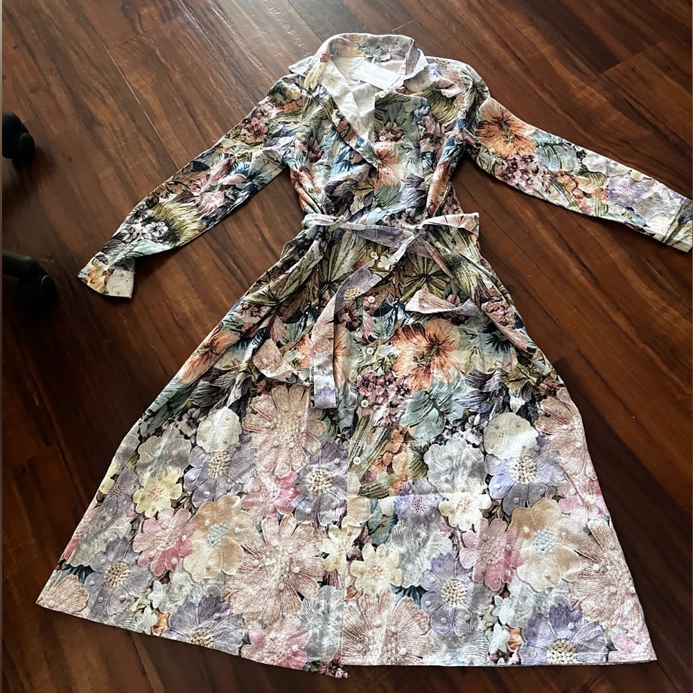 New Le Ragazze Floral Midi Italy Dress size S